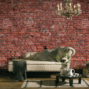 Alternative view of Foto tapeta - Brick Red