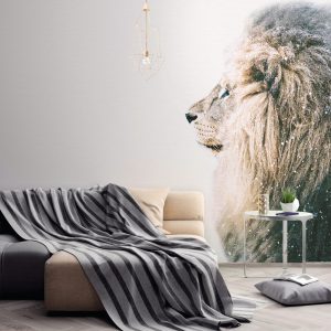 Alternative view of Livingwalls fototapeta - LionInSnow DD119801